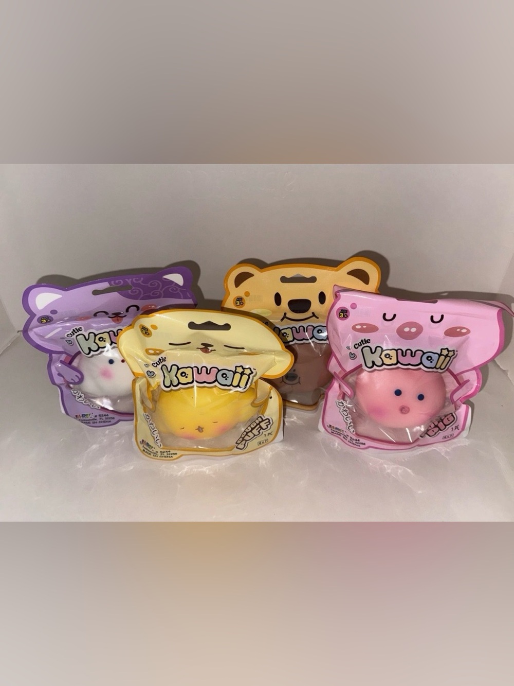 Jaru Kawaii Jumbo Squishy Lot Puffy Pig, Bear, Kitty, And Dough Puff